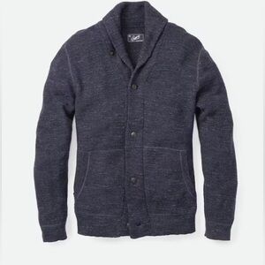 GRAYERS CLOTHIER CABANA SHAWL CARDIGAN SWEATER 100% COTTON NAVY BLUE MENS SZ XL